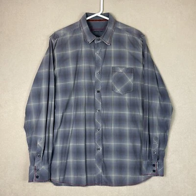 Jeremiah Shirt Mens Large Gray Plaid  Long Sleeve Button Up Adult - Image 1 of 4