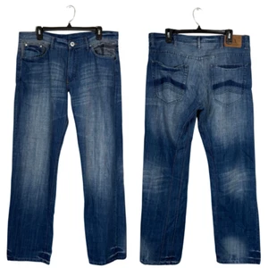 Armani Exchange A/X Straight Leg Denim Jeans Men's 36L Blue Medium Wash Stretch - Picture 1 of 11