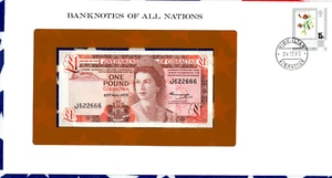 Banknotes of All Nations Gibraltar 1 pound 1975 UNC P-20a Lucky J622666 Binary - Picture 1 of 2