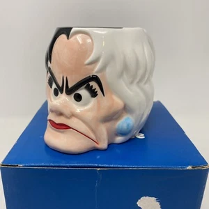 Taza de cerámica de villanos de Disney - 101 cabeza de personaje de dálmatas por aplausos nueva en caja - Imagen 1 de 9