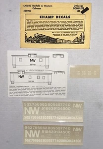 CHAMP O SCALE DECAL-NORFOLK & WESTERN CABOOSE-LATE “NW” SCHEME-WHT LET - #CN-500 - Picture 1 of 1