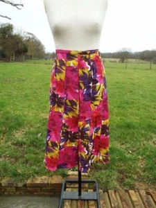 Bright Floral Paneled Linen & Cotton Lined Skirt NIGHTINGALES Plus Size 20 BNWT - Picture 1 of 4