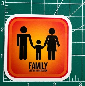 Family - Vector illustration - Vinyl Decal Sticker Waterproof Notebook Laptop - Picture 1 of 4