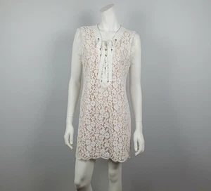 Vestido corto Endless Rose Shift talla L blanco encaje look cordones escote en V para mujer - Imagen 1 de 11