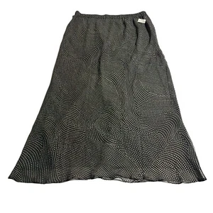 Adrianna Papell 100% Silk Chiffon Maxi Skirt Women’s Size 16W Polka Dot NEW - Picture 1 of 9