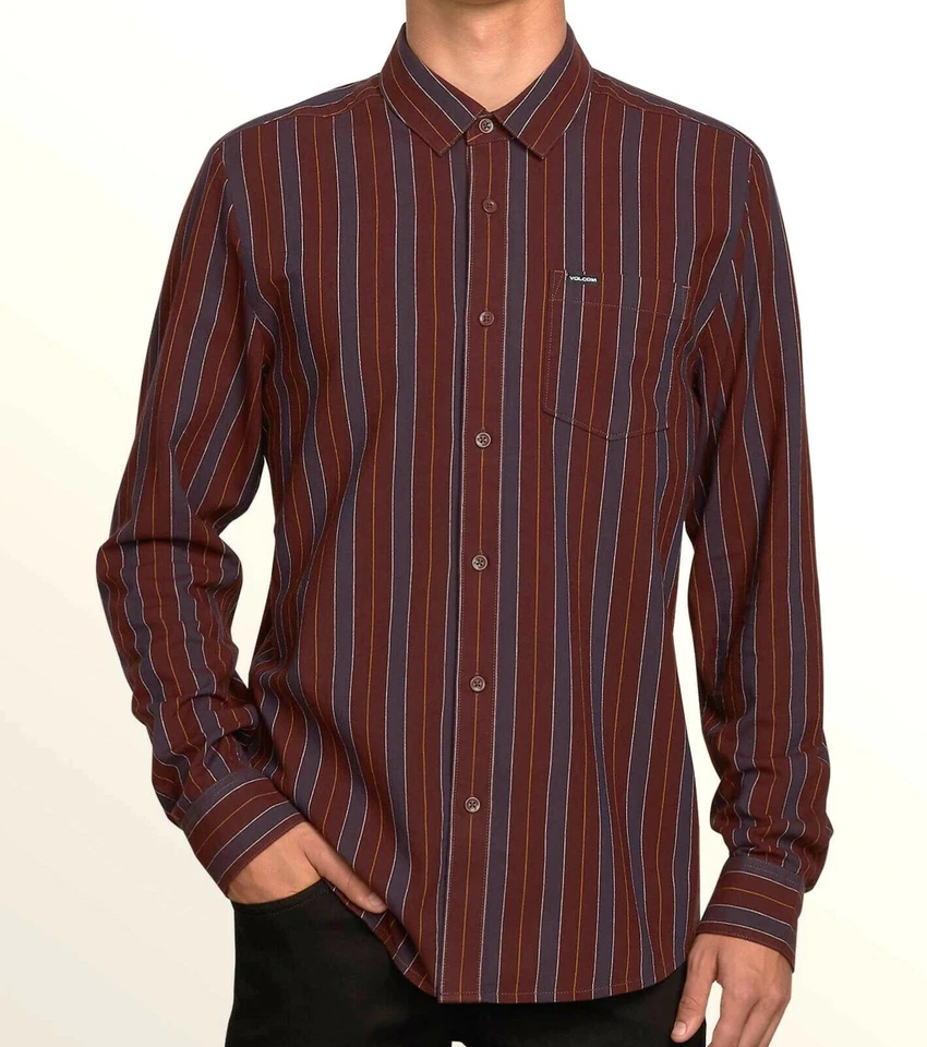 VOLCOM Men's CLASHER L/S Button-Up Shirt - BXB - XL - NWT - Image 1 of 2