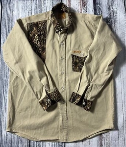 Feather Flage Herren Hemd Ducks In A Row Large Camouflage Langarm Knopfleiste USA - Bild 1 von 8
