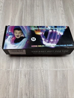Led Gloves Light Up Kids Toys Rave Glowing Finger Lights 7 Colors Open Box - Image 1 of 4