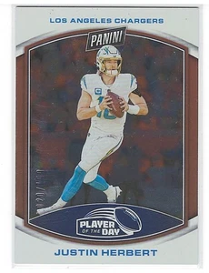 2023 Panini Player of the Day Justin Herbert Orange Foil Card #'d /199 - Picture 1 of 1