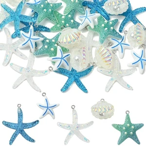 30x Resin Starfish Charm Shell Pendant Keychain Earring Necklace Jewelry Making - Picture 1 of 8