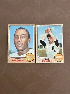 1968 Topps Baseball # 51 Bob Locker & # 541 Sandy Alomar 2 Karten White Sox Lot - Bild 1 von 2