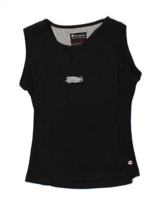 CHAMPION Womens Vest Top UK 8 Small Black Cotton CE24 - Image 1 of 3