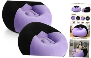 2 Pcs Inflatable Couch for Camping - Blow Up Chair, Bean Bag, Lazy Sofa for - Picture 1 of 8