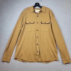 Old Ranch Mens Organic Cotton Button Front Shirt Overshirt Fair Trade Camel - Picture 1 of 13
