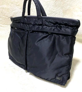 PORTER Tanker Black Nylon A4 Tote Bag Yoshida Japan Business Rare Used - Picture 1 of 13