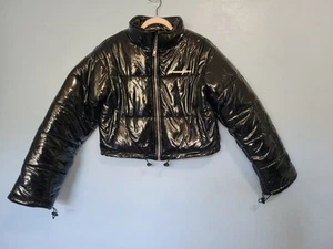 I. Am. Giacca Gia Cropped Puffer Nera S - Foto 1 di 8