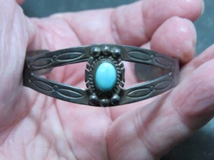 bracciale turchese nativi americani sterling - Foto 1 di 13