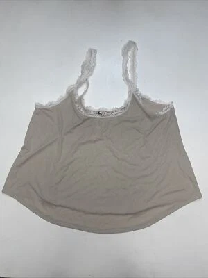 Womens Victoria's Secret Knit Lace Crop Tank Large Tan Loose Fitting - Image 1 of 3