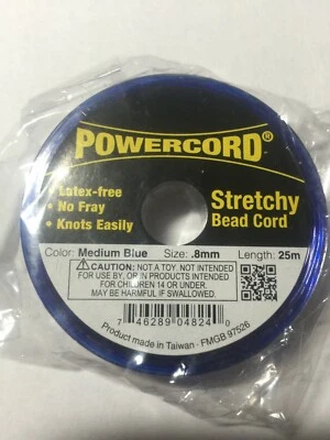 Cabo de miçangas elástico Powercord 0,5 mm .8 mm 1 mm 1,5 mm - Imagem 1 de 4