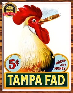 Tampa Fad - Cigars - 1905 - Rare - Metal Sign 11 x 14 - Picture 1 of 4
