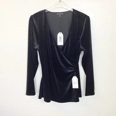 Nuevo con etiquetas Top Universal Estándar Manga Larga Terciopelo Sobrepelliz Cuello - Negro - 10-12 Foto 1 de 4