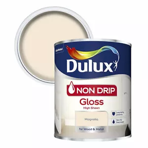 Dulux Non Drip Gloss Trim Paint For Wood & Metal - All Colours 750ml & 2.5L - Picture 1 of 8