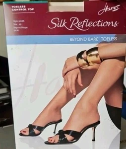 Pantimedias Hanes Silk Reflections talla AB OA085 Beyond Bare Toeless Beyond Bisque - Imagen 1 de 4