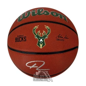 Giannis Antetokounmpo Autographed Milwaukee Logo Wilson Basketball - BAS - Picture 1 of 1