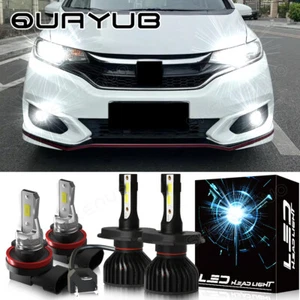 For Honda Fit Hatchback 4-Door 2006-2020 2-Sides LED Headlight+ Fog Lights Bulbs - Picture 1 of 17