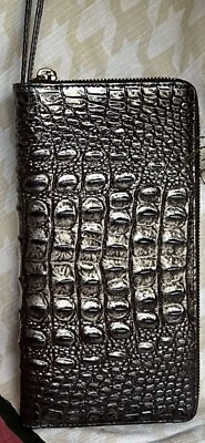 Bolso sin asas/muñequera/cartera Brahmin SKYLER Melbourne/carbón con oro metálico Foto 1 de 4