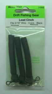 Lead Cinches Beau Mac 3/16" 3 Ct Black Drift Fishing Tackle w/Cross Line Swivel - Bild 1 von 3