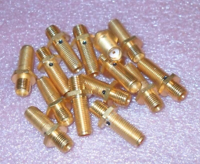 SMA Female to Female Bulkhead or Panel Mount - NEW Gold EF Johnson RSA3410-1 - Image 1 of 2