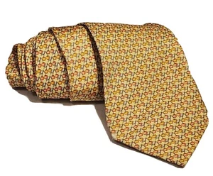 BURBERRYS Men's Silk Necktie Ivory Cherries Pattern L 59" W 4" Pre-owned - Picture 1 of 8