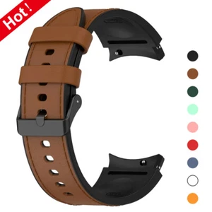 Pour Samsung Galaxy Watch7 6 5 4Classic 42/46 40/44 mm bracelet cuir silicone - Photo 1 sur 23