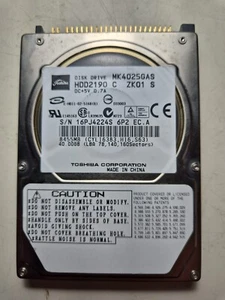 Toshiba 40gb MK4025GAS G5B000465 FKN5GA A5A000465 Hard disk 2,5 IDE HDD - Foto 1 di 4