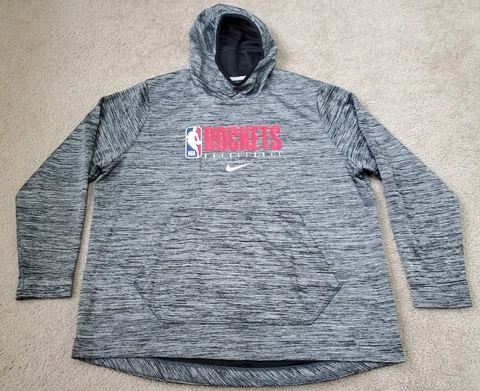 Nike Dri-Fit Houston Rockets Men's 2XL Athletic Pullover Hoodie Activewear  Gray Cover
