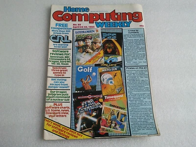 Home Computing Weekly Magazine #59 1984 Sord M5 Vic-20 TI99/4A Dragon 32 BBC - Bild 1 von 4
