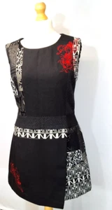 JOE BROWNS Ladies Dress Size 18 Patchwork embroidery Black lined - Picture 1 of 13