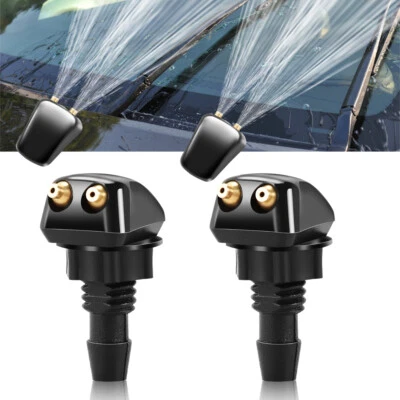 Universal Dual Holes Windshield Washer Nozzle Wiper Water Spray Jet Accessories - Image 1 of 4