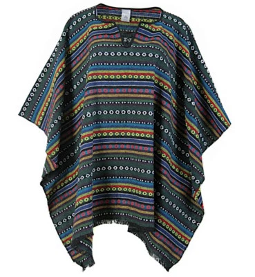 KARNEVALSTEUFEL Poncho El Paco bunt Mexikanisch Dias de los Muertos 1210940G13