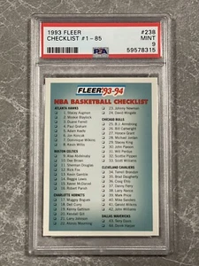 1993 Fleer Basketball Michael Jordan Bulls HOF #238 PSA 9 Checklist 1-85 - Picture 1 of 2