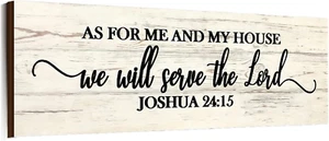 Bible Verse Scripture Wall Signs, as for Me and My House We Will Serve the Lord, - Picture 1 of 12