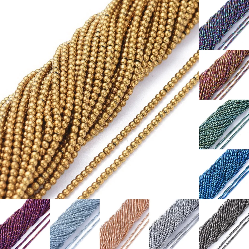 Glasperlen Glas Perlen Rocailles Kugel Rund Metallisch Strang 2,5mm 170 Stück - Bild 1 von 1