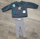 Zara Baby Sweatshirt Legging Set 9-12 months Flowers