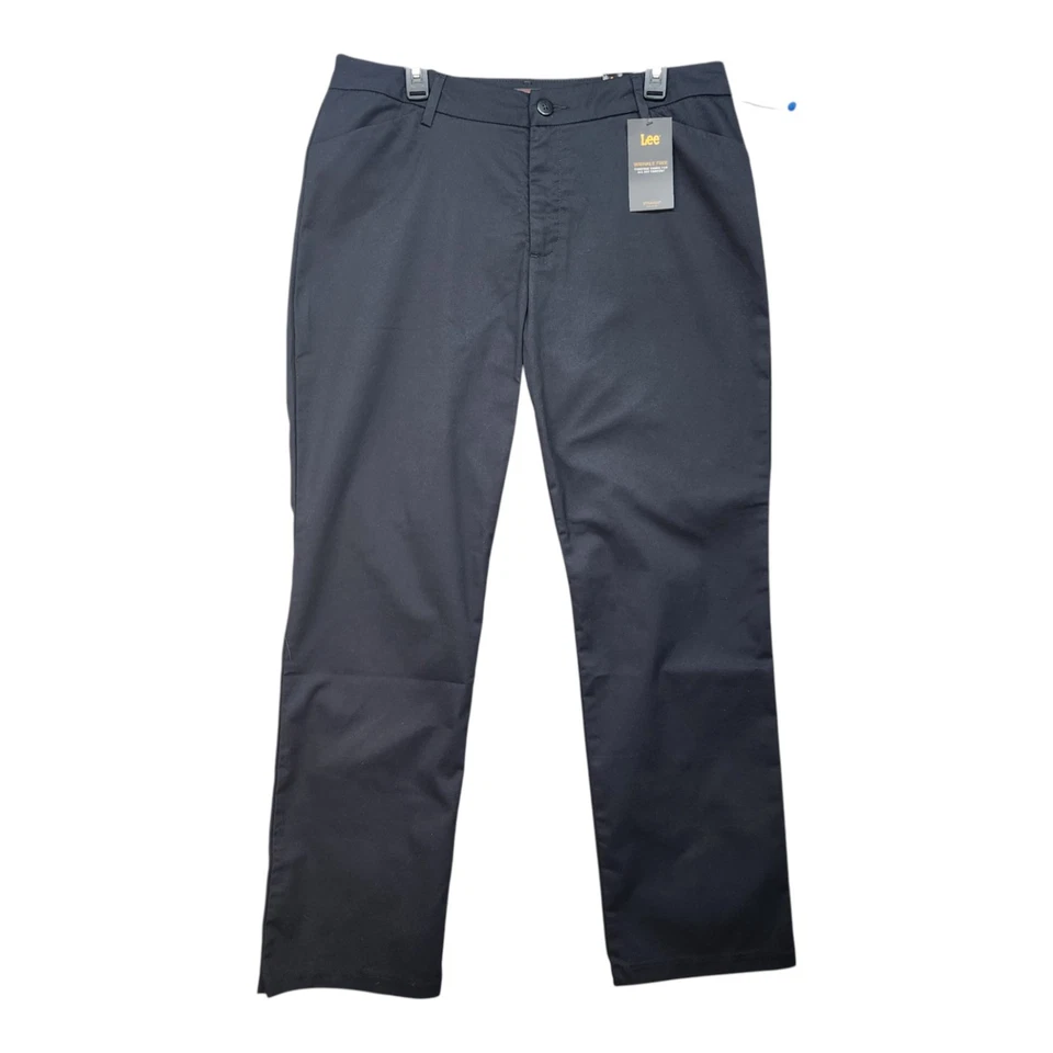 Lee Women's Wrinkle Relaxed Fit Straight Leg Pant Black ...