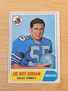 1968 Topps Lee Roy Jordan #207 football card Dallas Cowboys EX - Picture 1 of 2