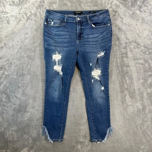 Judy Blue Skinny Fit Jeans Women’s Size 15/32 Blue Distressed Denim - Picture 1 of 7