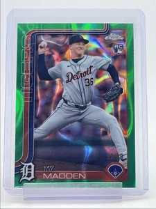TY MADDEN 2025 TOPPS CROMO NOVATO VERDE LAVA REFRACTOR TIGRES RC/99 Q0234 - Imagen 1 de 2