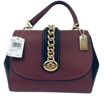 Новый с Ярлыками тренер F35113 FAYE кожаная сумка сумка с откидным верхом через плечо Oxblood - Изображение 1 из 4