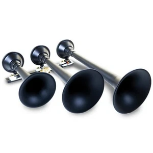 Kleinn Air Horns Model 730 Black Triple Train Horn with Flat Rack Mount - Picture 1 of 3